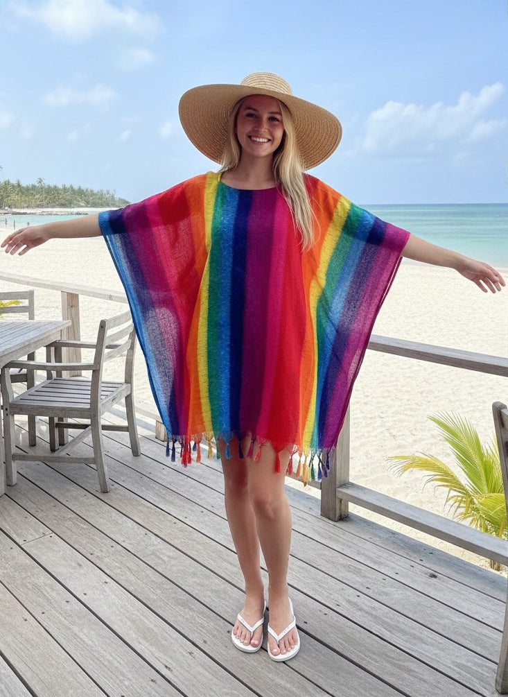 Boho Poncho Rainbow