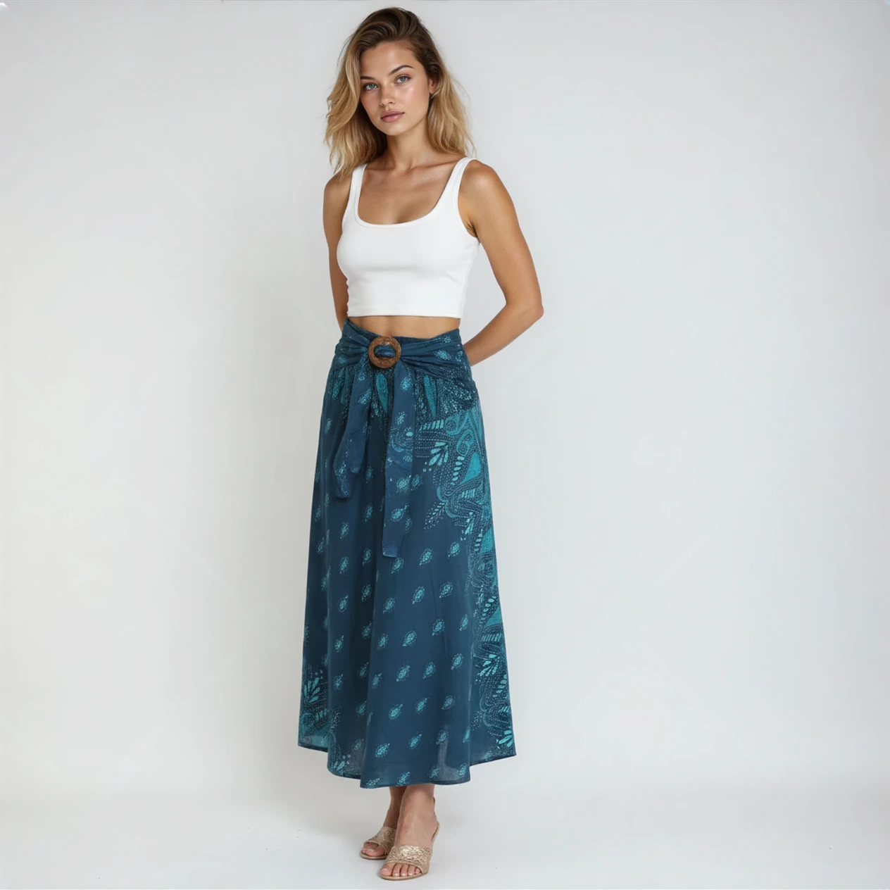 Convertible Maxi Skirt Turquoise