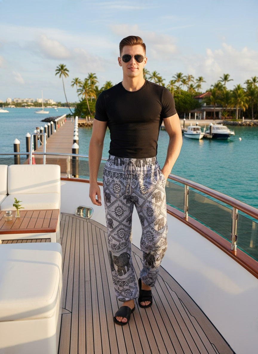 Elephant Pants Men Silver