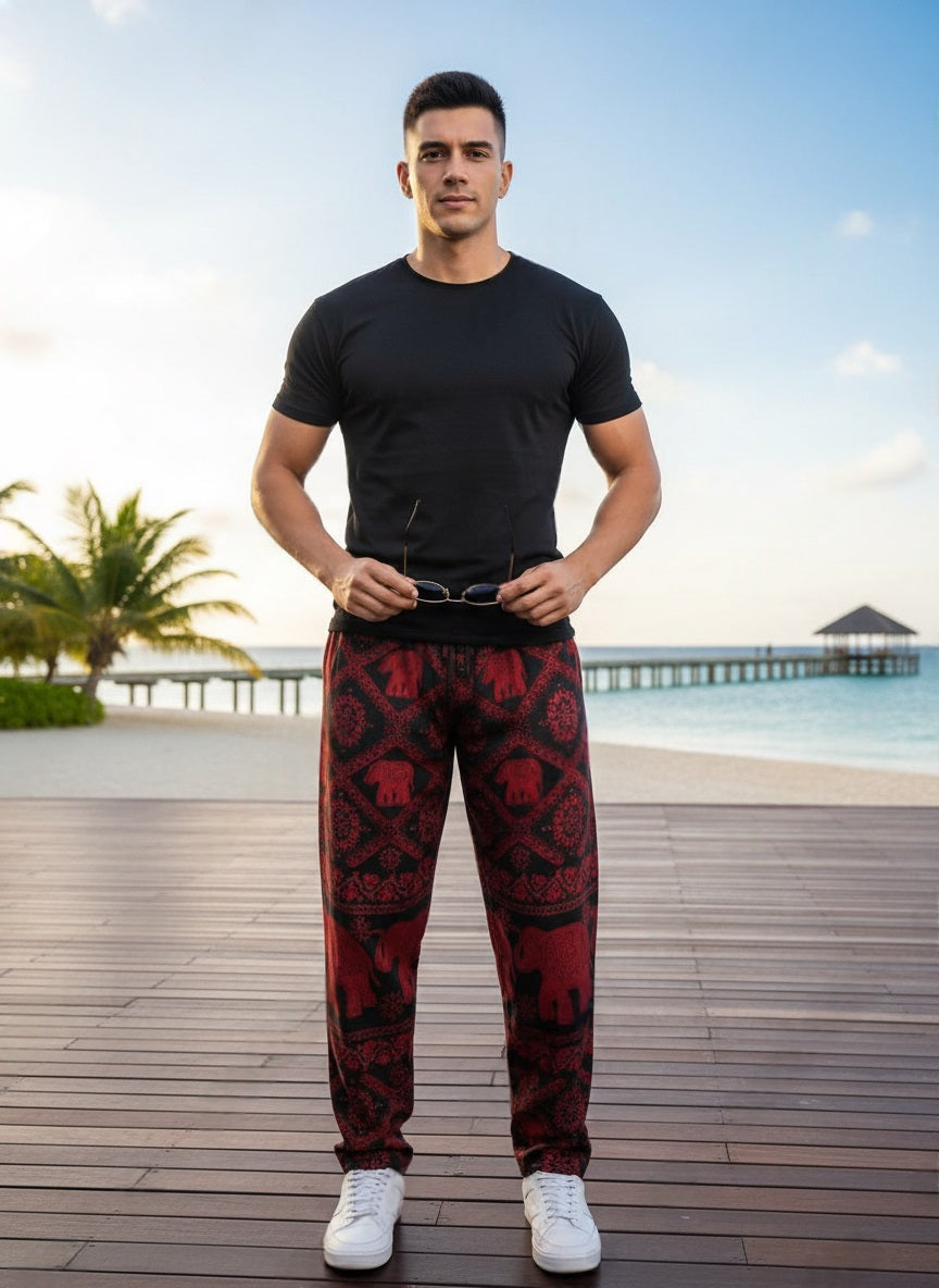 Elephant Pants Men Burgundy
