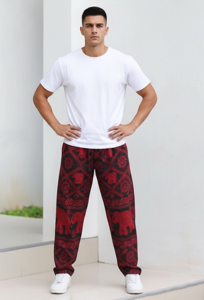 Elephant Pants Men Burgundy