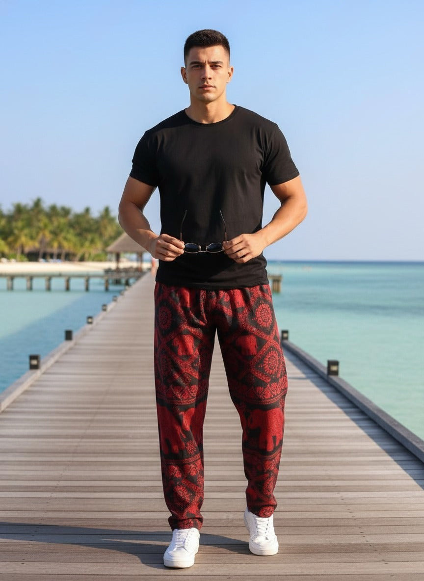 Elephant Pants Men Burgundy