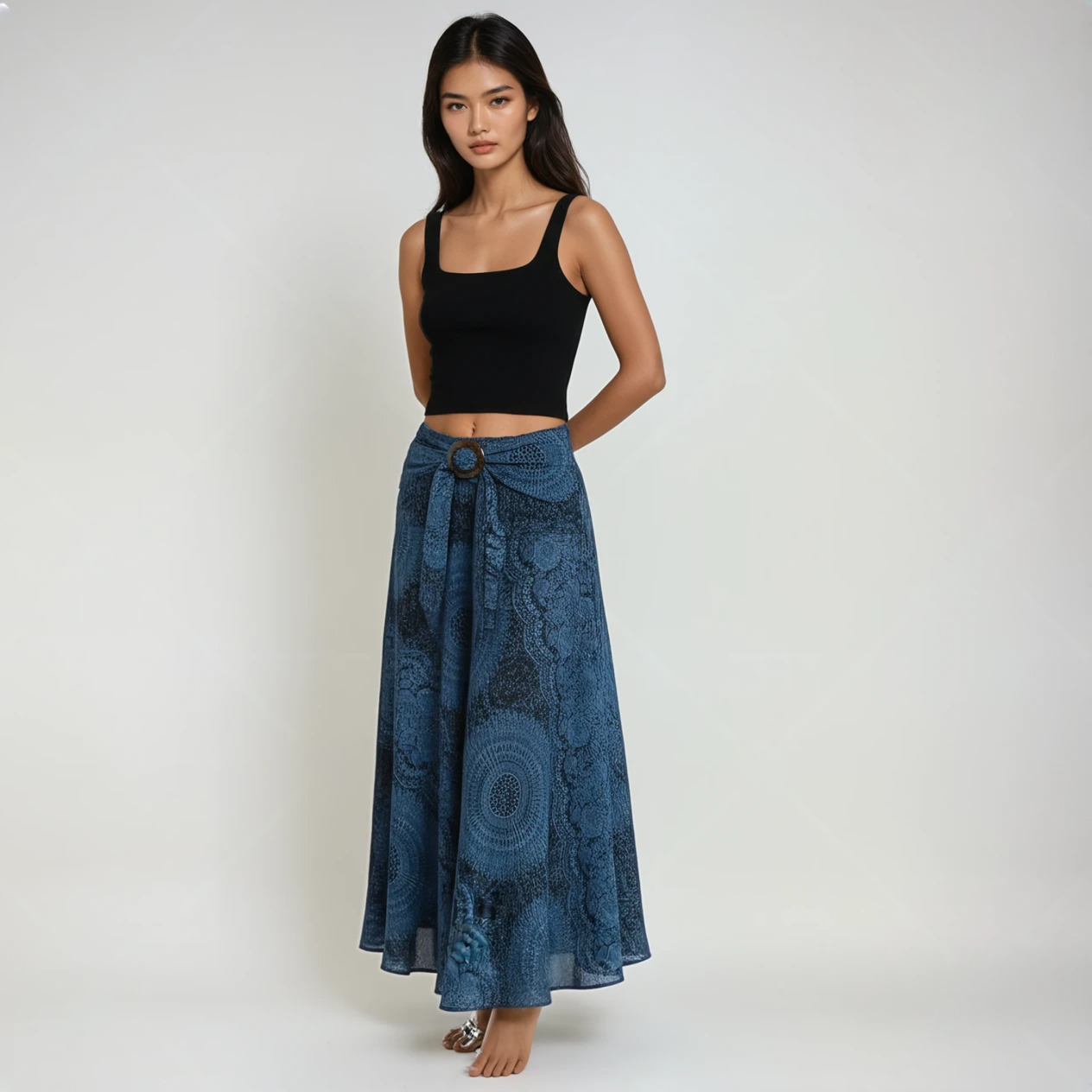 Convertible Maxi Skirt Mercury