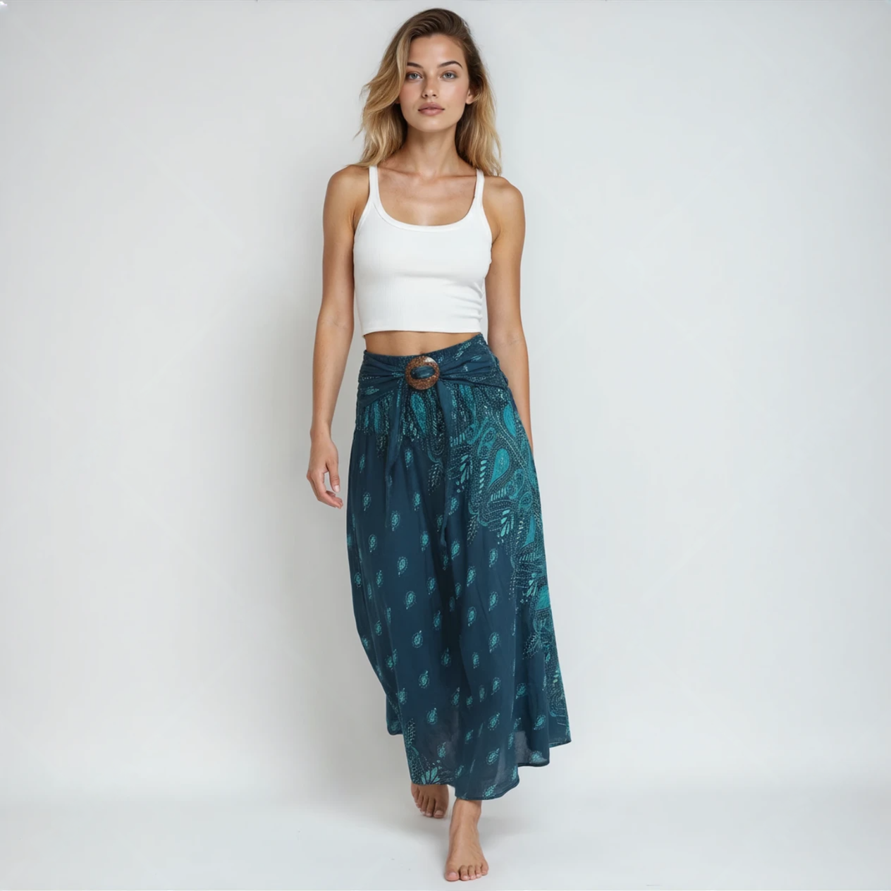 Convertible Maxi Skirt Turquoise