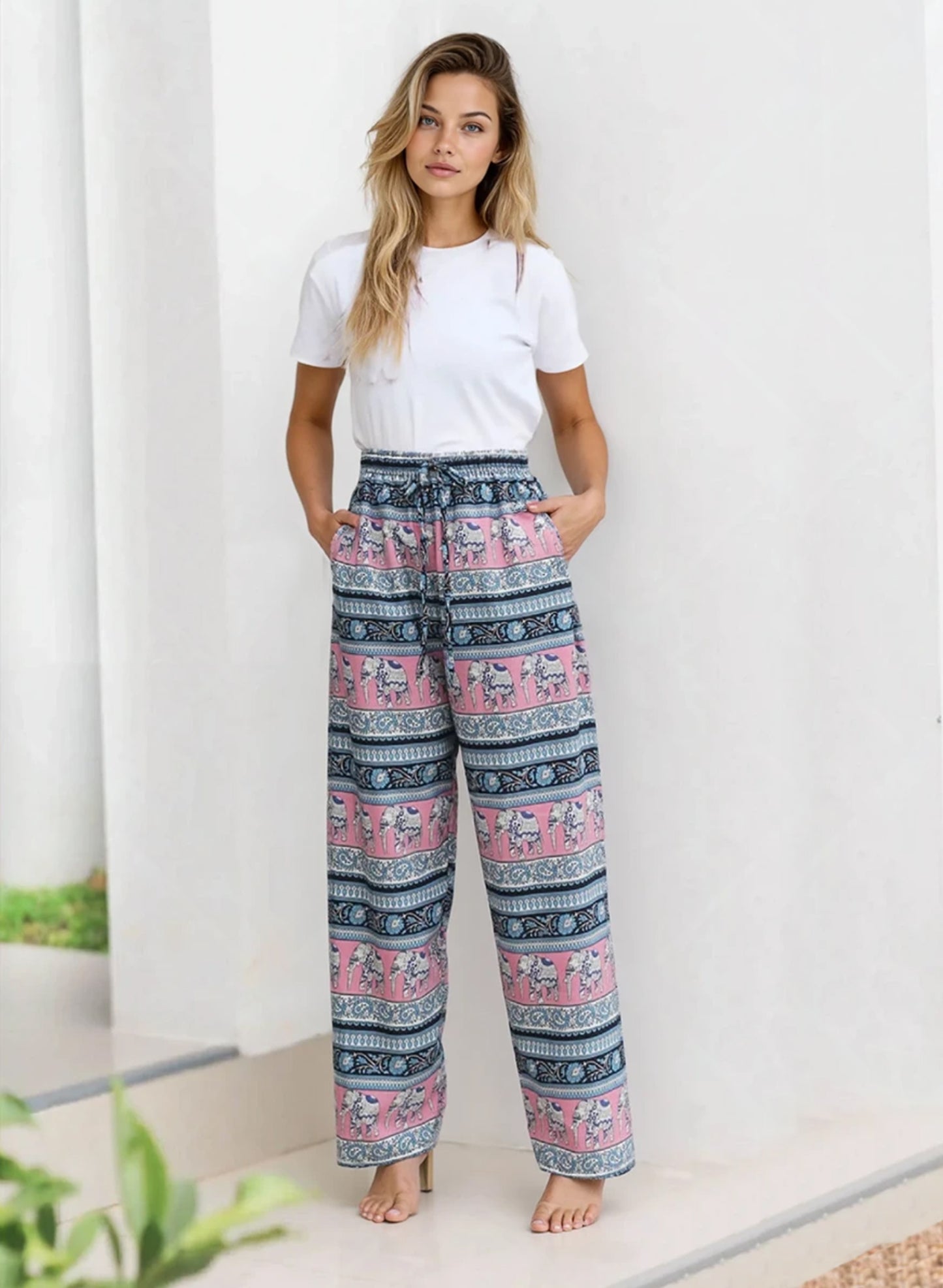 Elephant Pants Pink & Blue