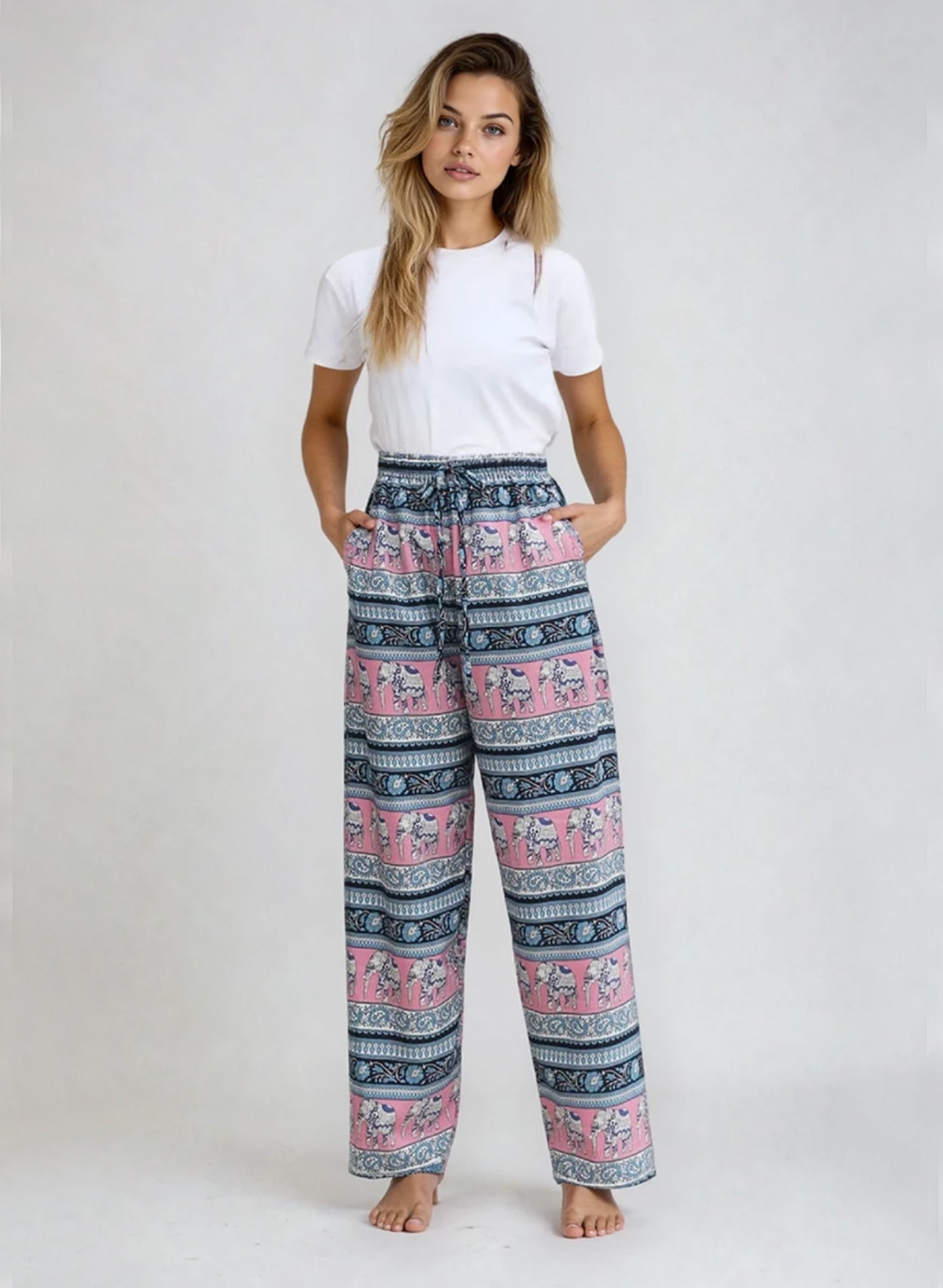 Elephant Pants Pink & Blue