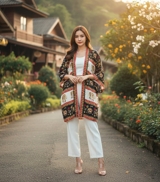 Kimono Black Elephant